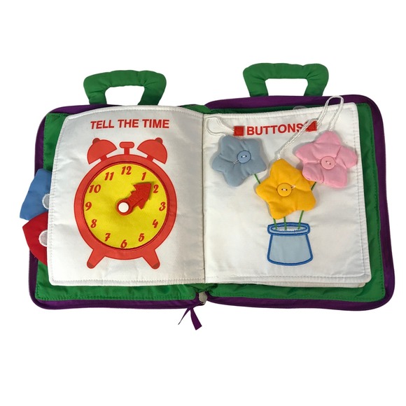 Toddler Quiet Book Car Activity Soft Interactive Vocabulary Fine Motor Fastener - Picture 7 of 10